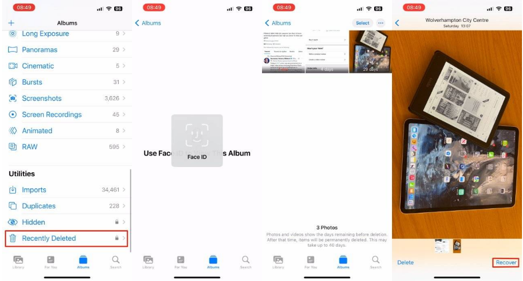 昭平苹果14维修分享 iPhone14 上恢复已删除的照片 